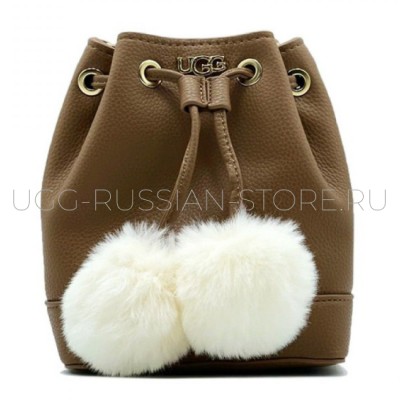 Aaliyah Bucket Crossbody Pom Chestnut