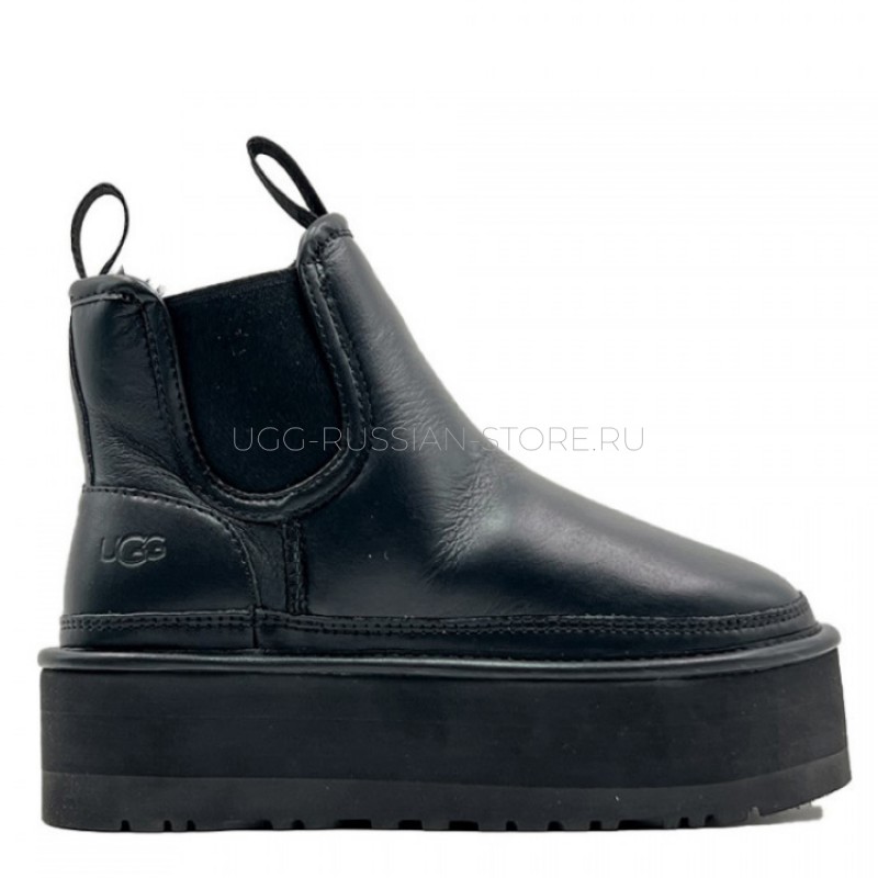 UGG Chelsea Platform Black Leather 11