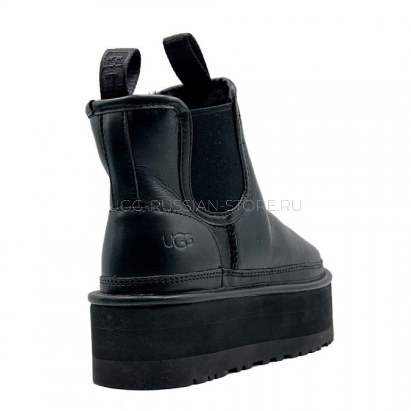 UGG Chelsea Platform Black Leather 22