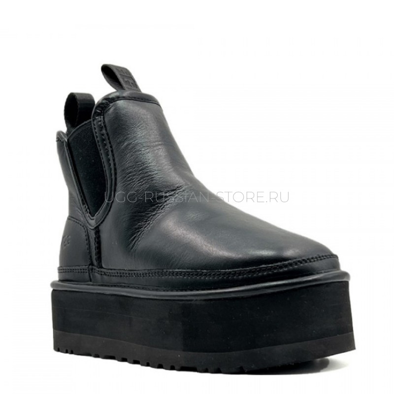 UGG Chelsea Platform Black Leather 22