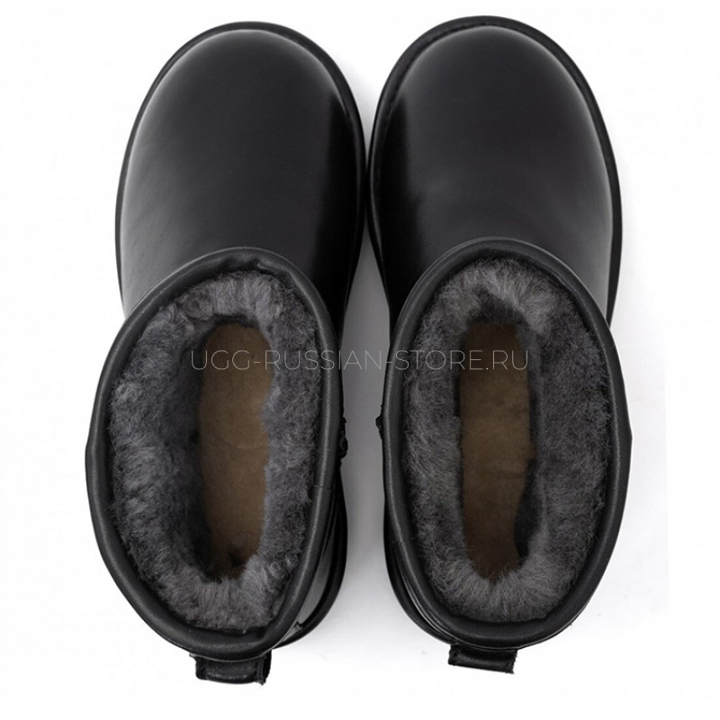 UGG Classic Mini Leather Black 22