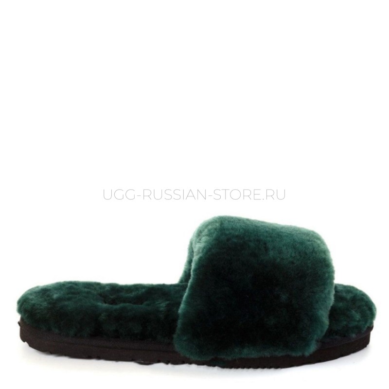 UGG Fluff Slide Slippers Dark Green 11