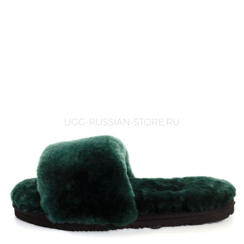 UGG Fluff Slide Slippers Dark Green 22