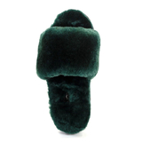 UGG Fluff Slide Slippers Dark Green