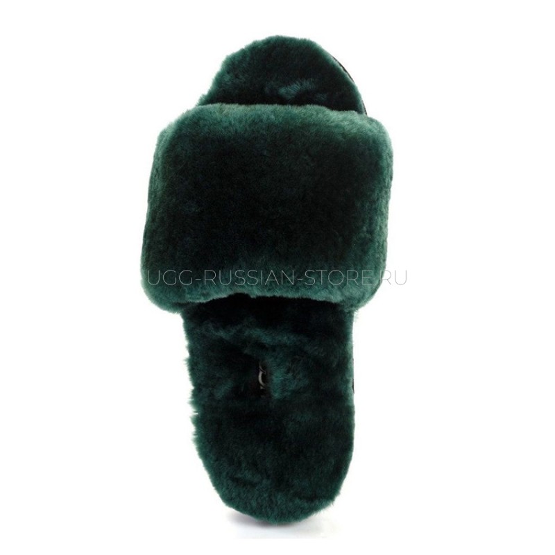 UGG Fluff Slide Slippers Dark Green 22