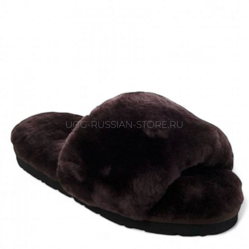UGG Fluff Slide Slippers Chocolate 22