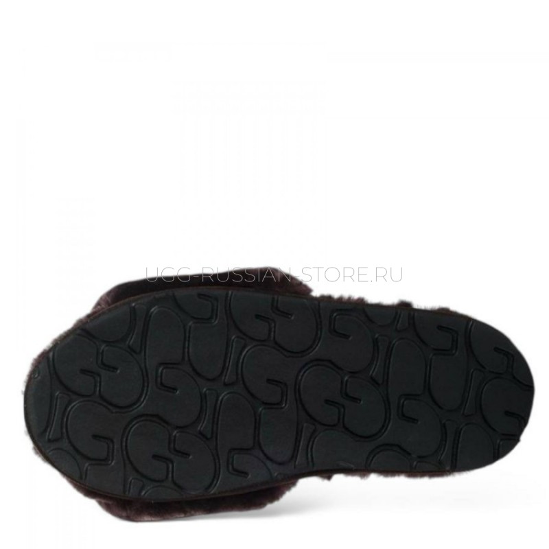 UGG Fluff Slide Slippers Chocolate 22