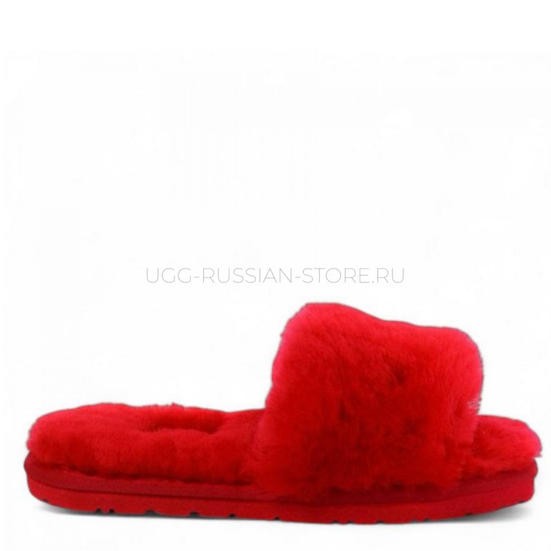 UGG Fluff Slide Slippers Rose Red 11