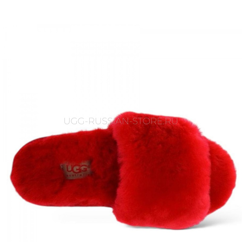 UGG Fluff Slide Slippers Rose Red 22