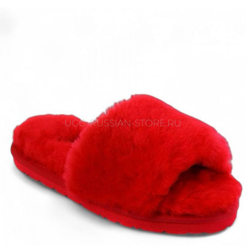 UGG Fluff Slide Slippers Rose Red 22