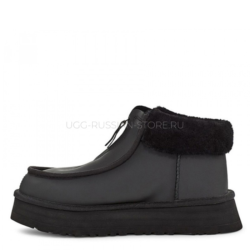 UGG Funkette Platform Boots Leather Black 22