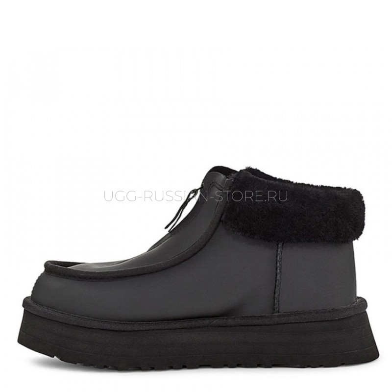UGG Funkette Platform Leather Black 22