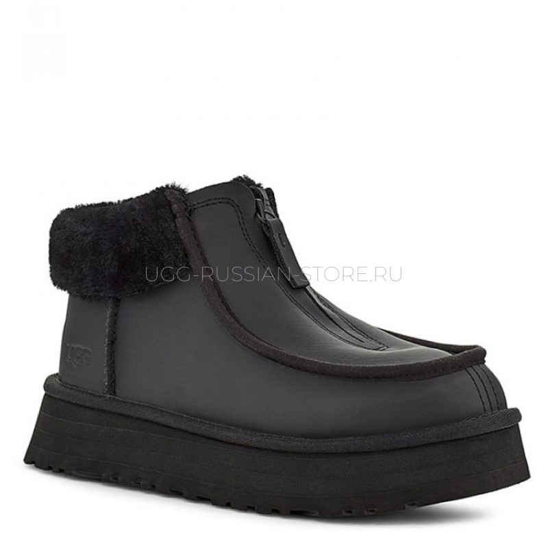 UGG Funkette Platform Leather Black 22