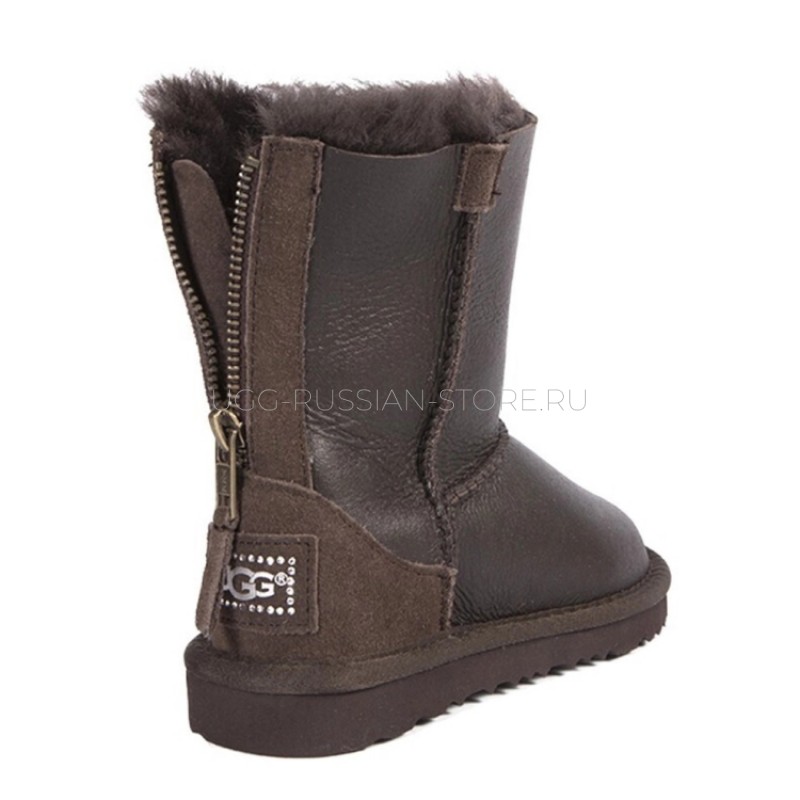 UGG Kids Zip Metallic Chocolate 22