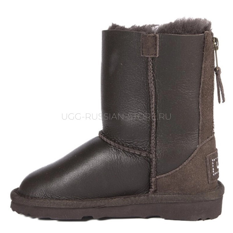 UGG Kids Zip Metallic Chocolate 22