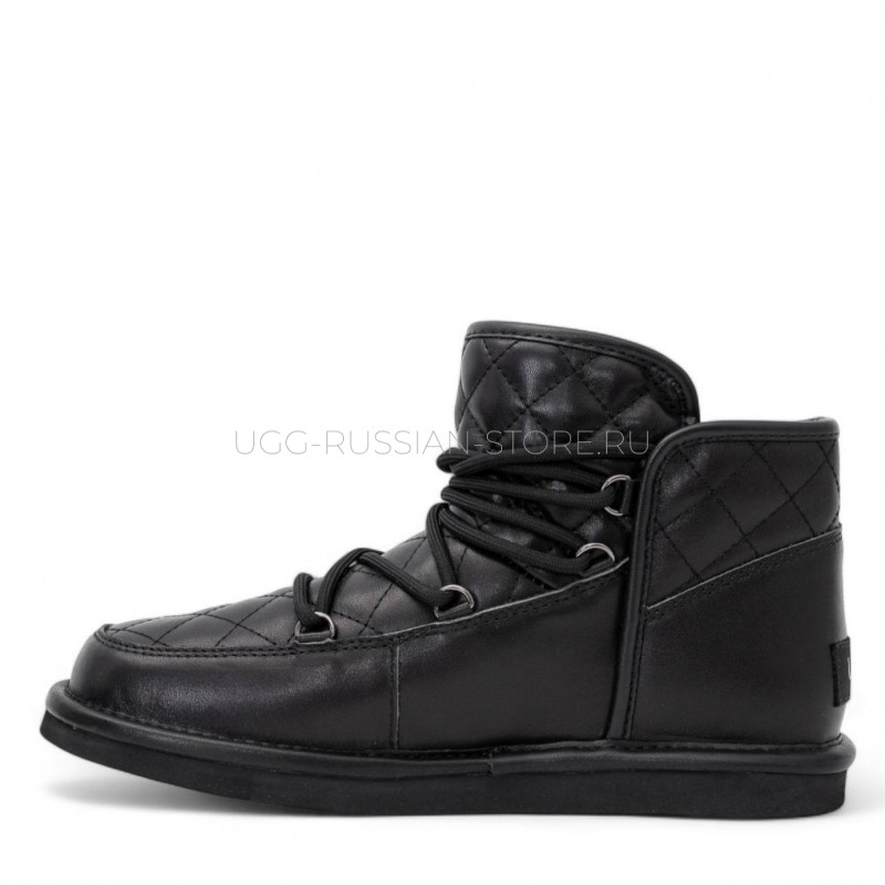 UGG Lodge Mini Leather Black 22