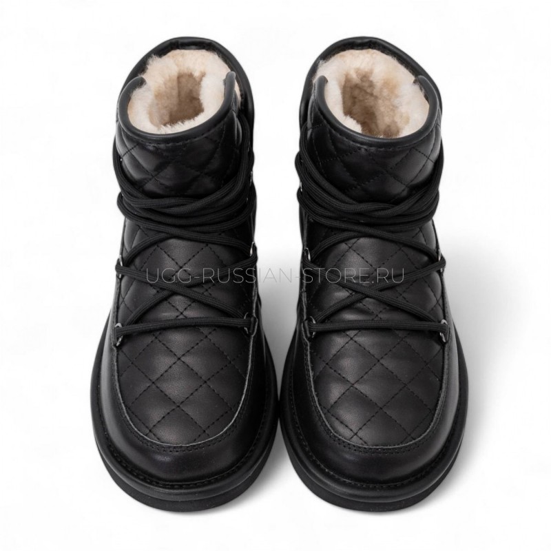 UGG Lodge Mini Leather Black 22