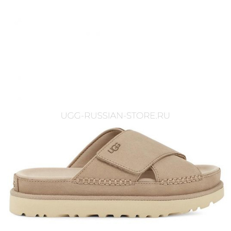 UGG Goldenstar Cross Slide Driftwood 11