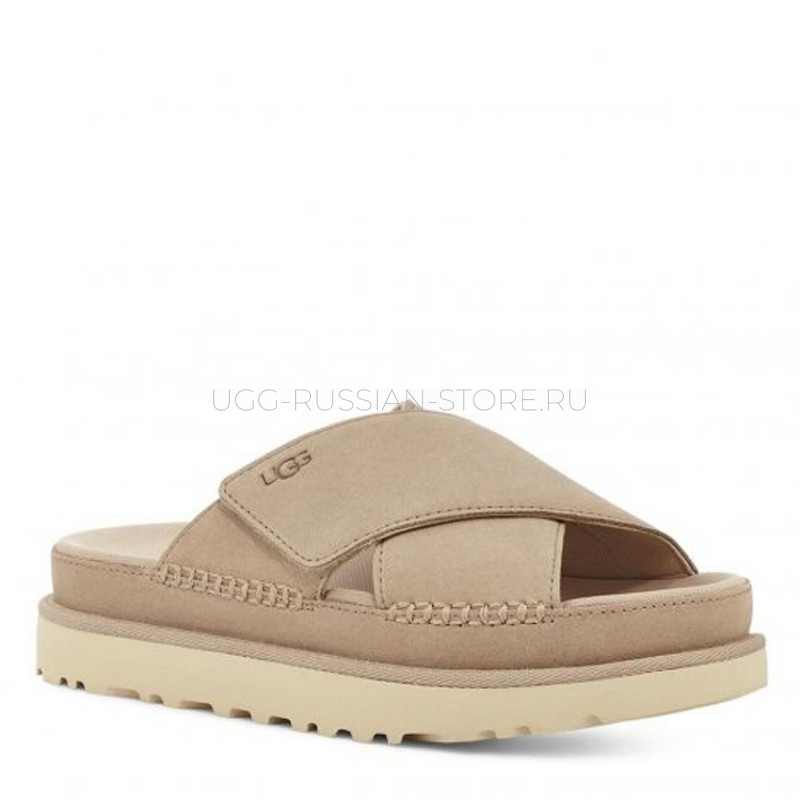 UGG Goldenstar Cross Slide Driftwood 22