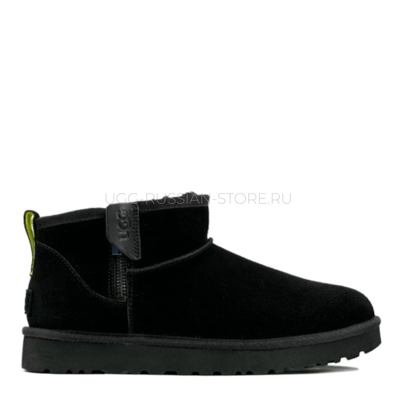 UGG Men's Classic Ultra Mini Zip Boot Black 11