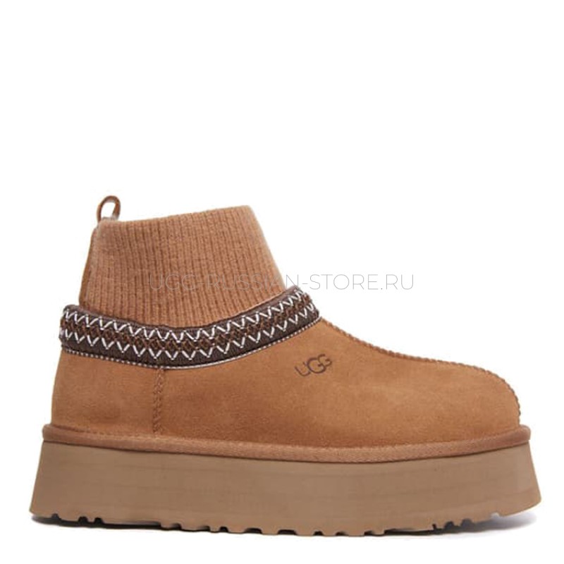 UGG Tazz Knit Platform Chestnut 11
