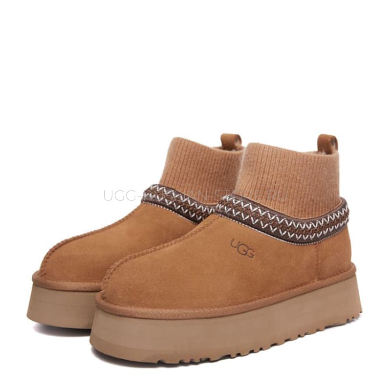 UGG Tazz Knit Platform Chestnut 22