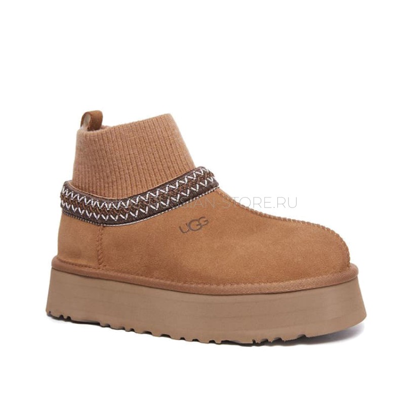 UGG Tazz Knit Platform Chestnut 22