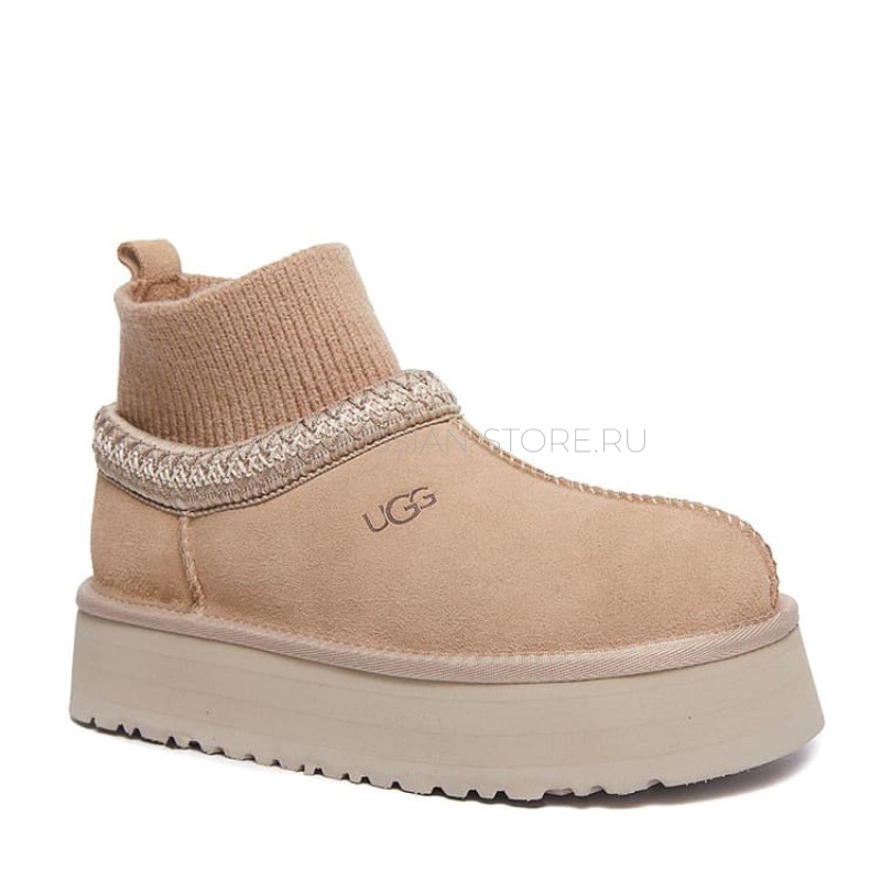 UGG Tazz Knit Platform Sand 22