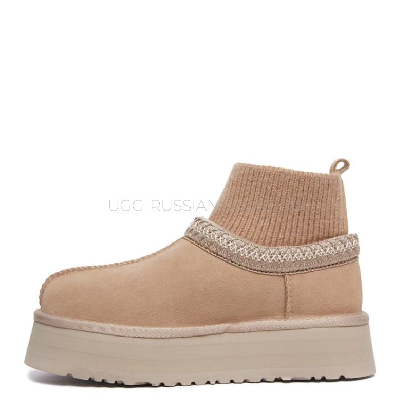 UGG Tazz Knit Platform Sand 22