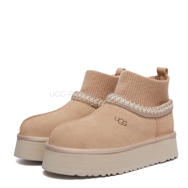 UGG Tazz Knit Platform Sand 22