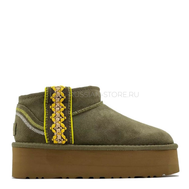 UGG Ultra Mini Braid Platform Burnt Olive 11