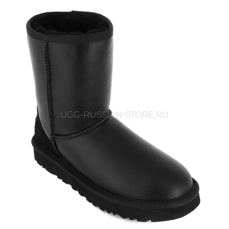 UGG MENS Classic Short Metallic Black 22