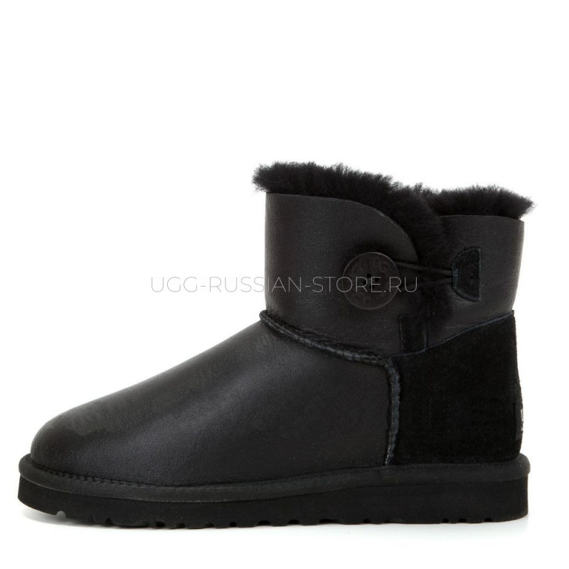 UGG Bailey Button Mini Metallic Black 22