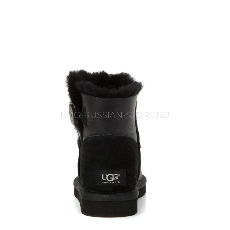 UGG Bailey Button Mini Metallic Black 22