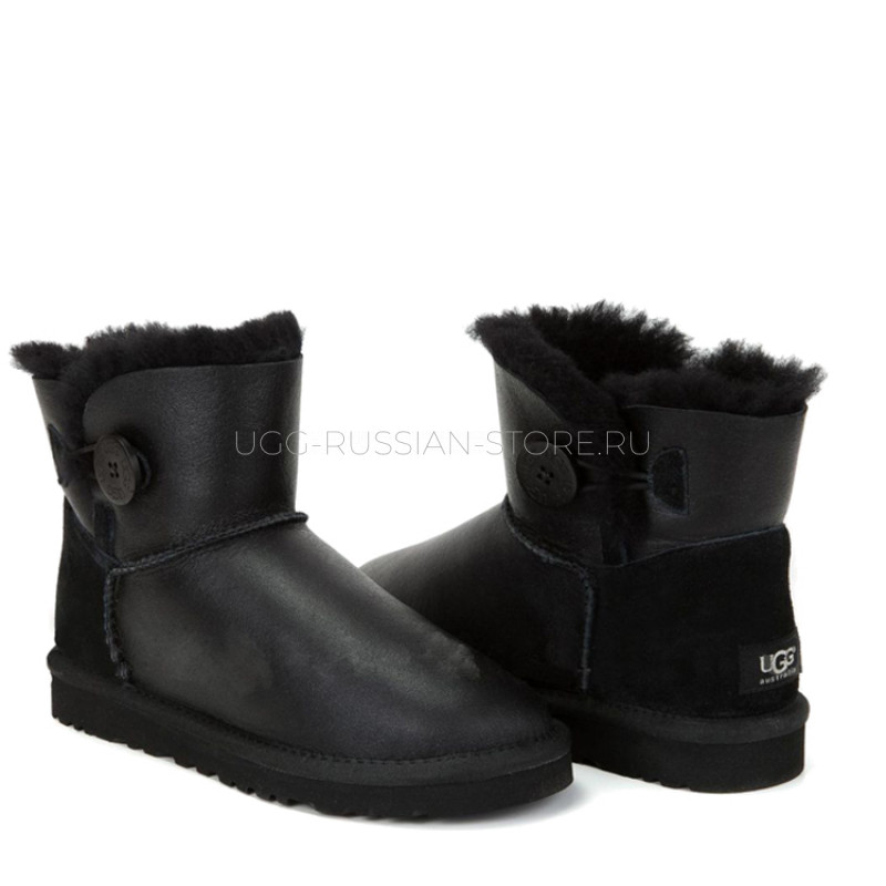 UGG Bailey Button Mini Metallic Black 22