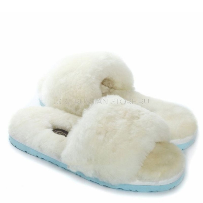 UGG Fluff Slide Slippers White 22