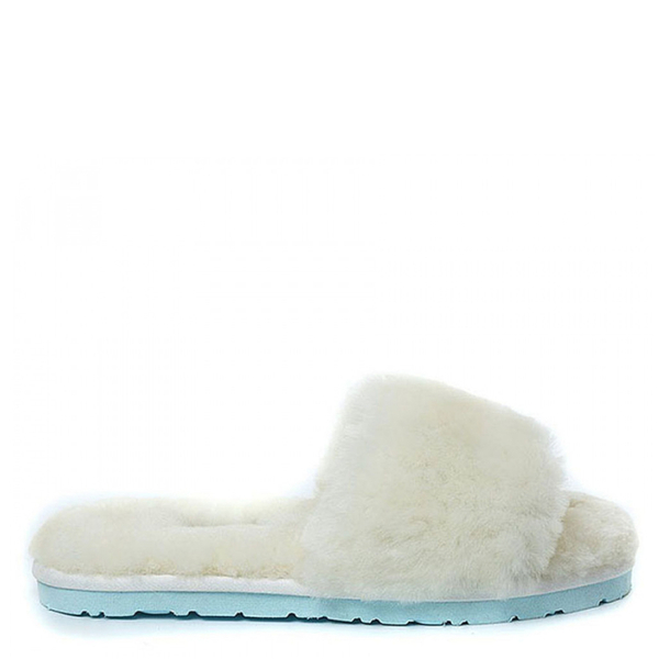 Fluff Slide Slippers White