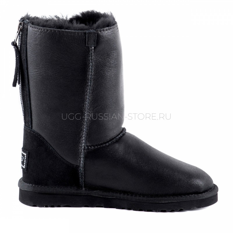 UGG Classic Short Zip Metallic Black 22