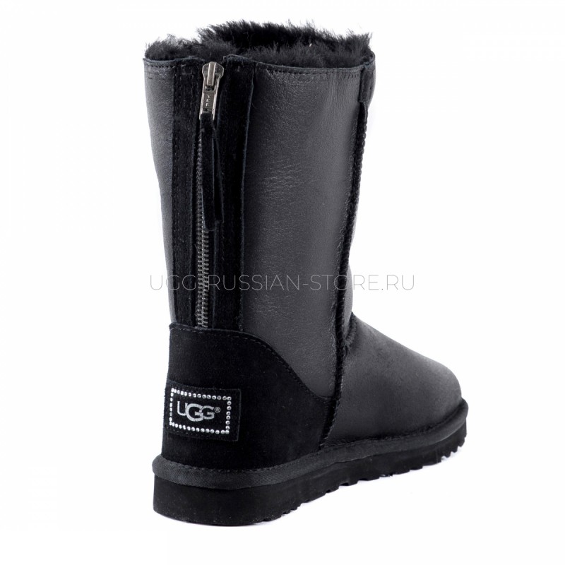 UGG Classic Short Zip Metallic Black 22