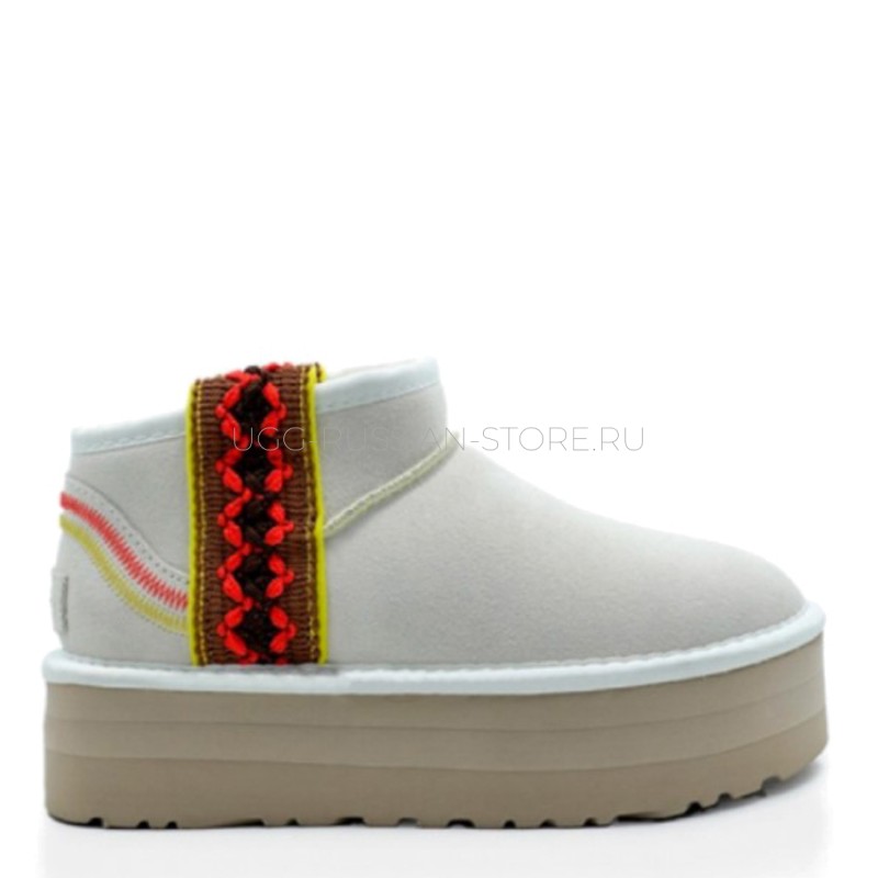 UGG Classic Ultra Mini Braid Platform White 11