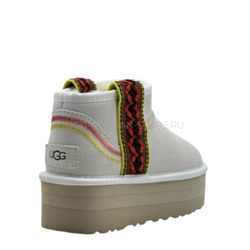 UGG Classic Ultra Mini Braid Platform White 22
