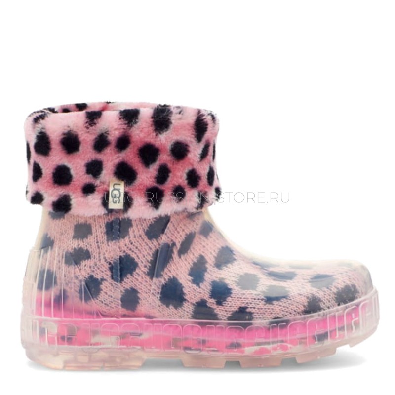 UGG Drizlita Clear Boot Pink Scallop Cheetah 11