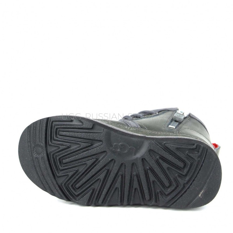 UGG KIDS Classic Neumel II ZIP Leather Grey 22