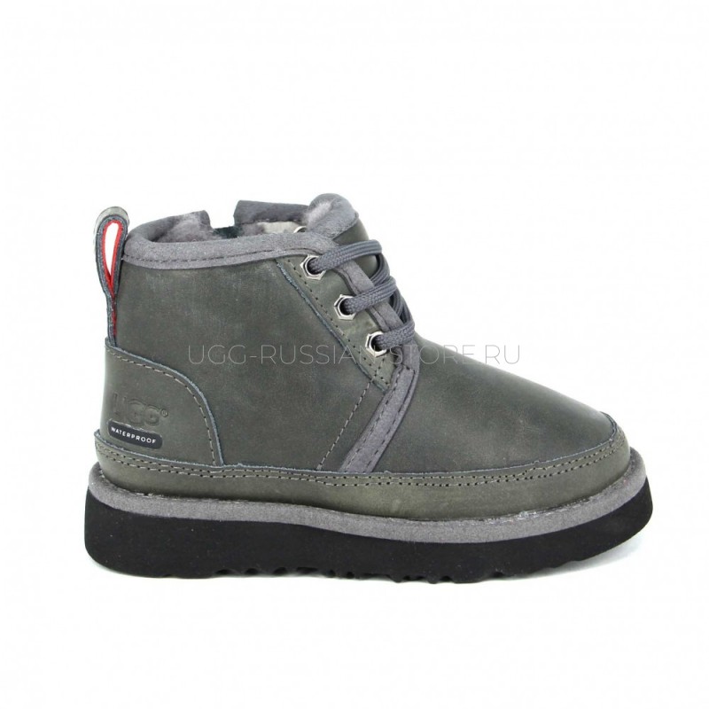 UGG KIDS Classic Neumel II ZIP Leather Grey 11