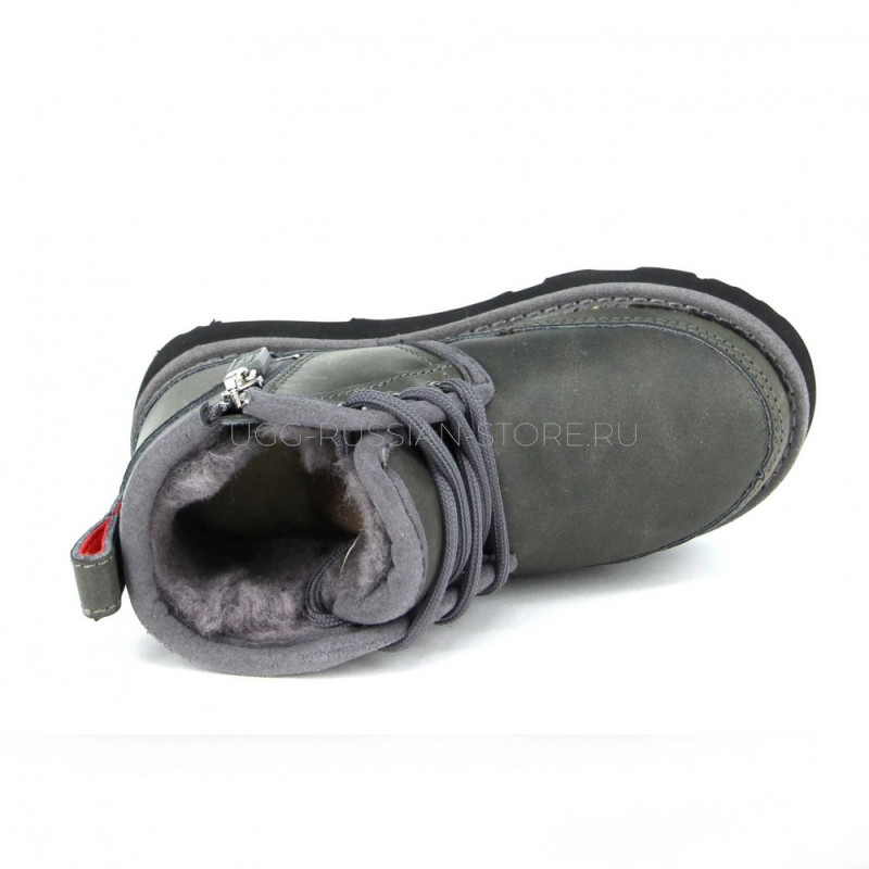 UGG KIDS Classic Neumel II ZIP Leather Grey 22