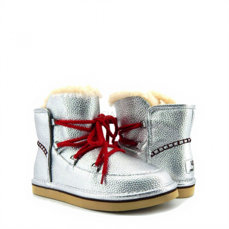UGG Jimmy Choo Louge  Leather Silver Mini  22
